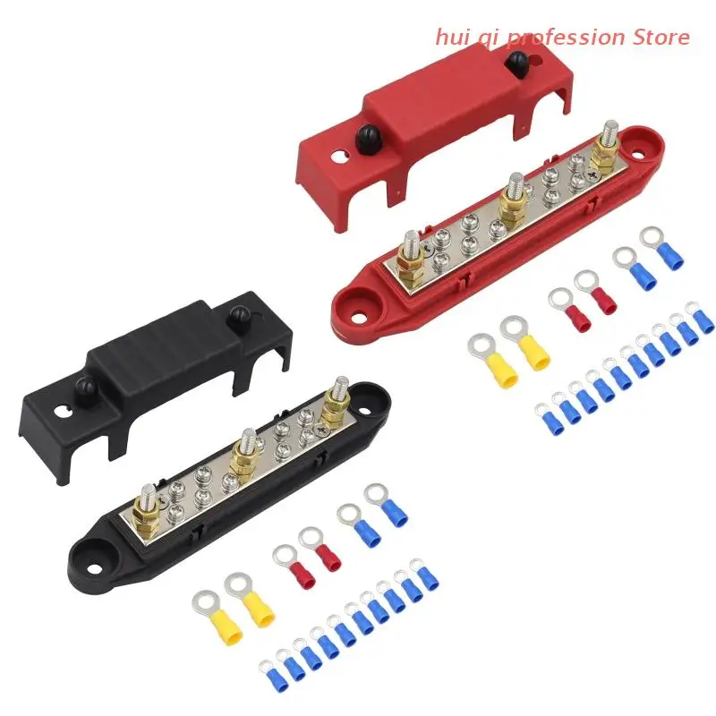 

Terminal Bus Bar Ground Power Distribution Bus Bar with Cover for Marine RV Boat H8WE