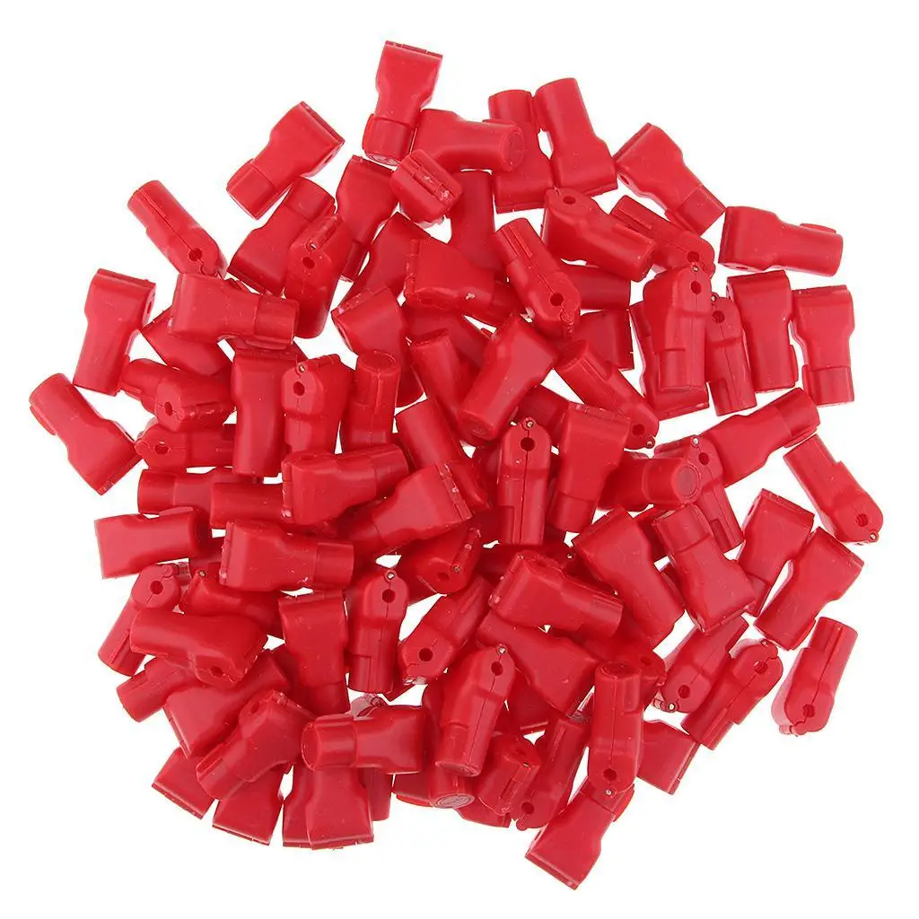 

100x Shop Anti-Lost Hanging Display Hook Stop Lock for Store Anti-Theft Red 4.5mm