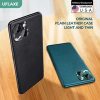 uflaxe original plain leather case for apple iphone 13 pro max iphone 13 mini camera protection cover shockproof hard casing