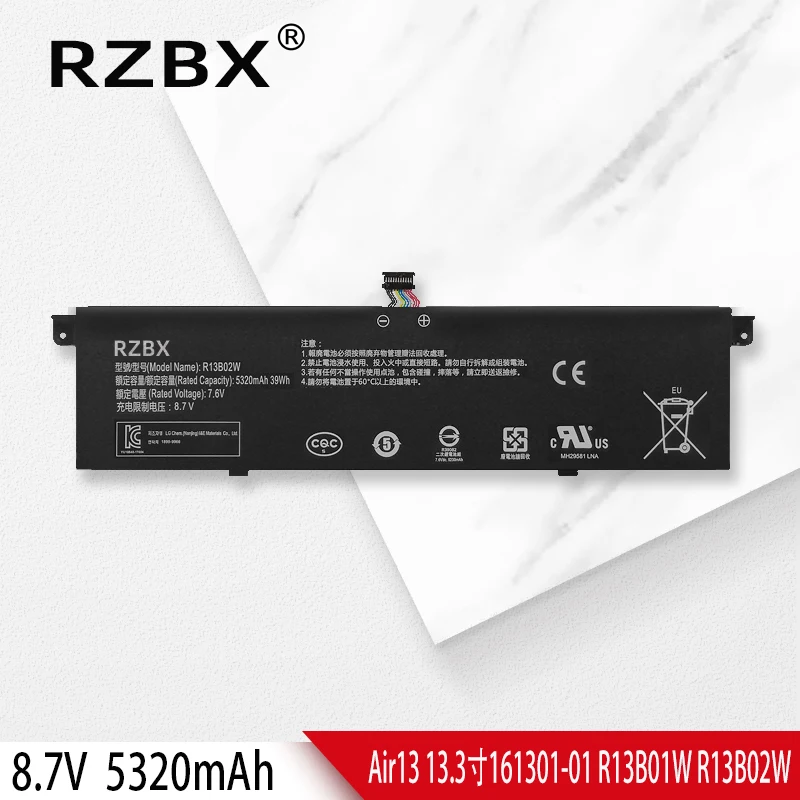

RZBX New R13B01W R13B02W Laptop Battery For Xiaomi Mi Air 13.3" Series Tablet PC 39WH R13 161301-CN/CU/FF/FB/FC/01/07/CG TM1604