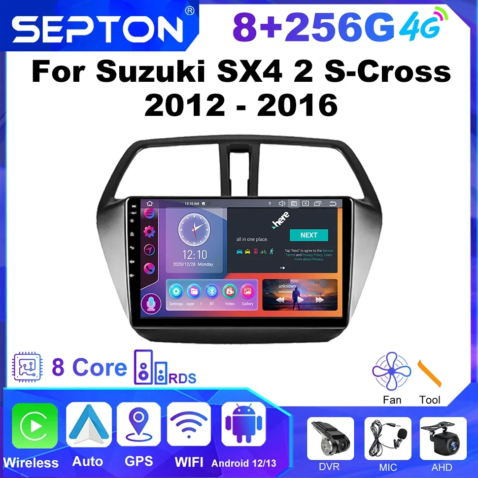 Автомагнитола SEPTON на Android для Suzuki SX4 2 S-Cross 2012-2016 мультимедийный плеер с