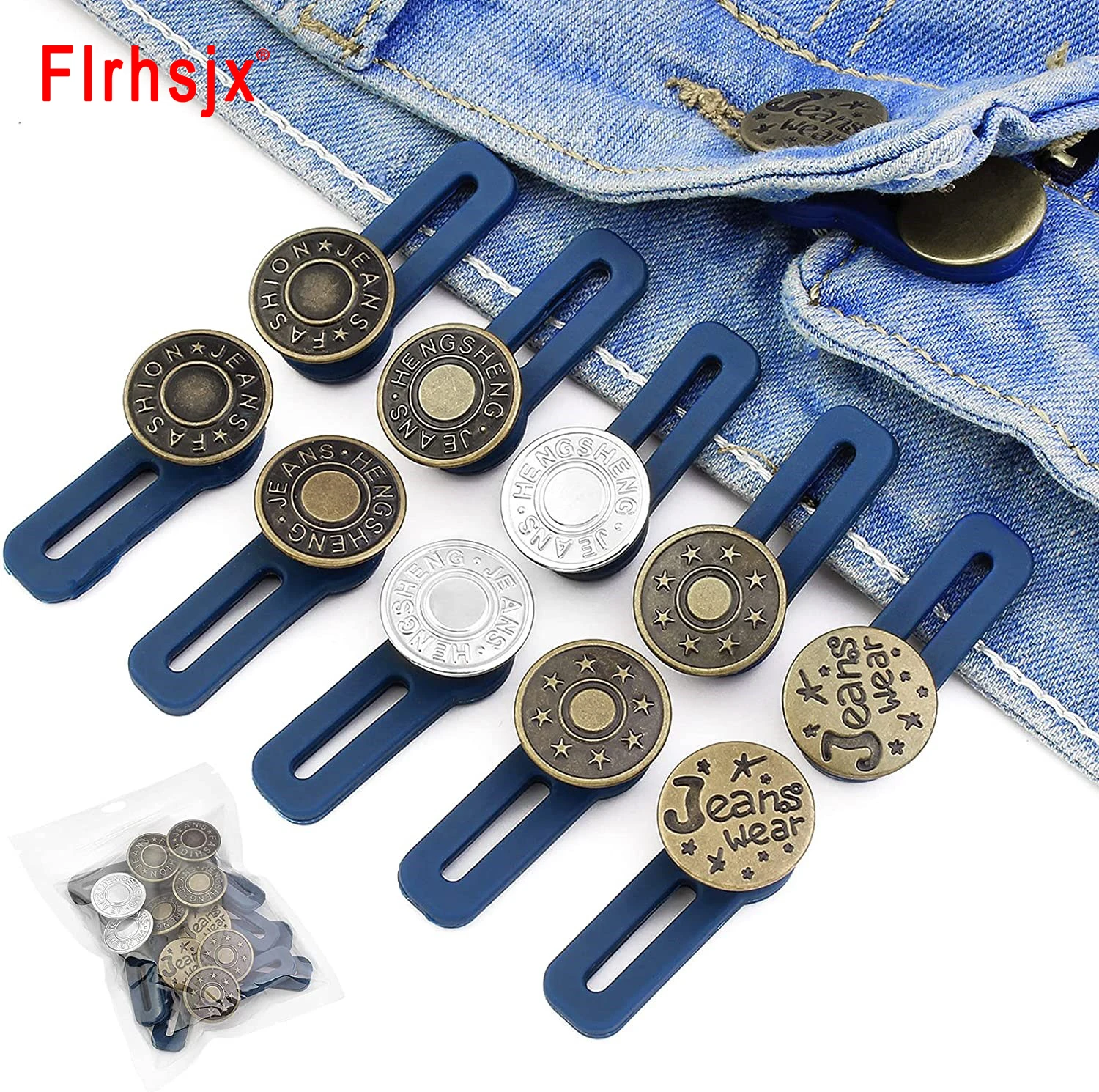 

1/5/10PCS Metal Button Extender For Pants Jeans Free Sewing Adjustable Retractable Waist Extenders Button Waistband Expander