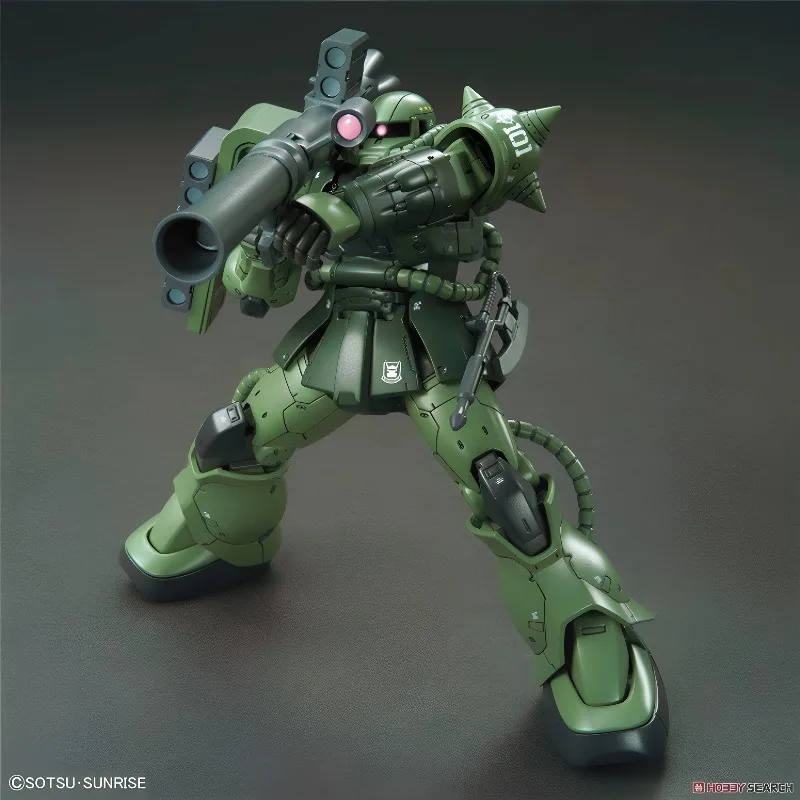 Фото Оригинальная сборная модель Bandai HG 1/144 GUNDAM MS-06C-6 R6 ZAKU 2 TYPE C-6, фигурки персонажей аниме, игрушки, украшения, в наличии №4