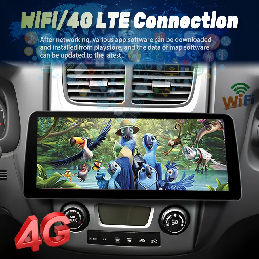 12 3-дюймовый автомобильный видеоплеер с широким экраном Android 14 2Din радио стерео для