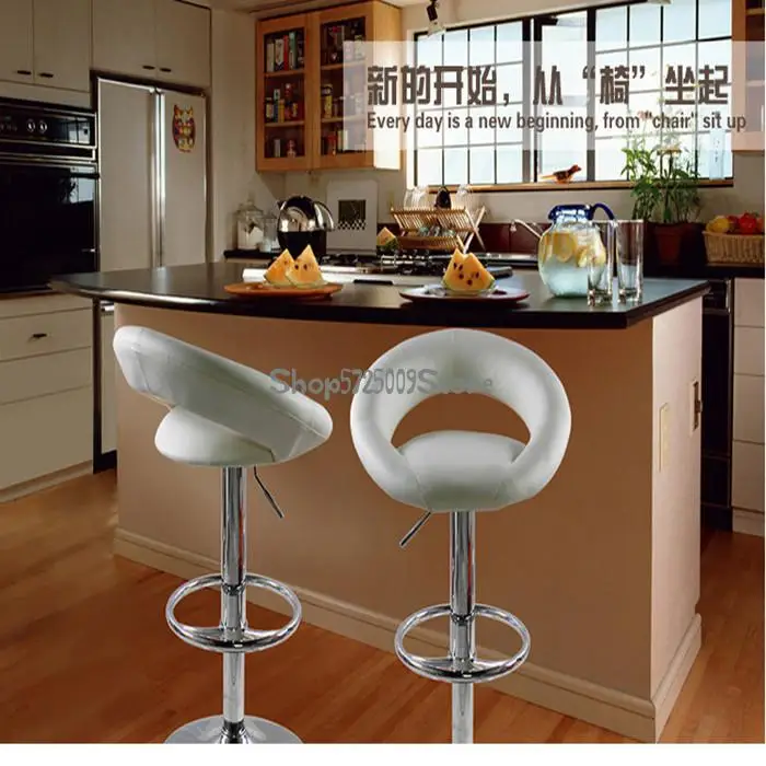 Корейский кожаный барный стул для кассира переднее кресло высокий мягкая спинка