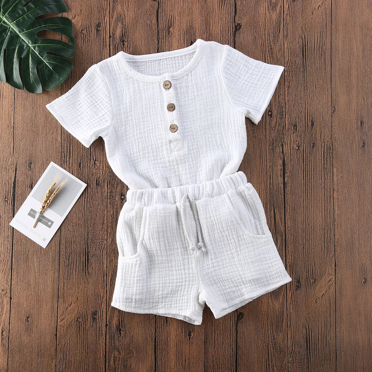 

Outfit Sets Casual Clothes Solid Baby 2pcs Summer Kids Short Set Toddler Boys Sleeve Topspants T-shirt
