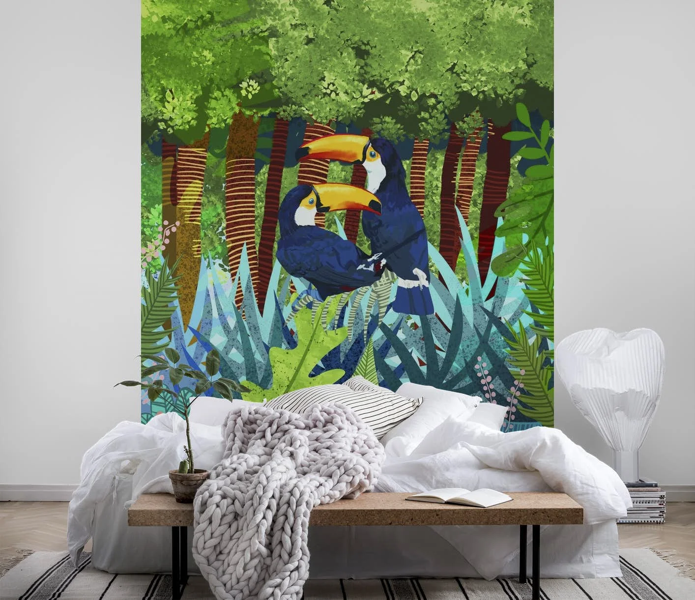 

Cartoon animal plant leaf print tapestry suitable for living room bedroom wall decoration home decoration tapestry