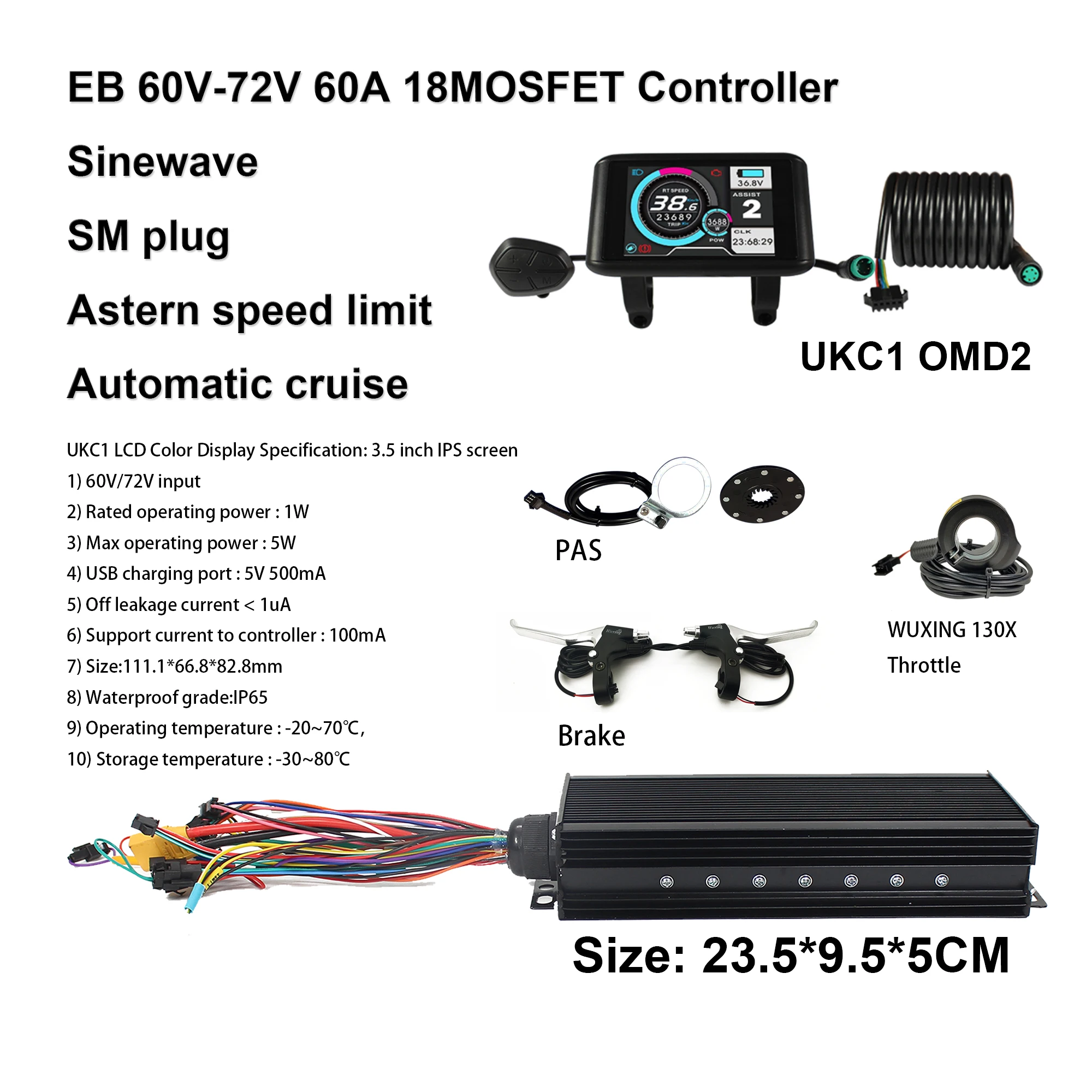 Электрический велосипед igo-e eBike 48 В-72 В 2000 Вт 3000 4000 60A 18MOSFET Синусоры