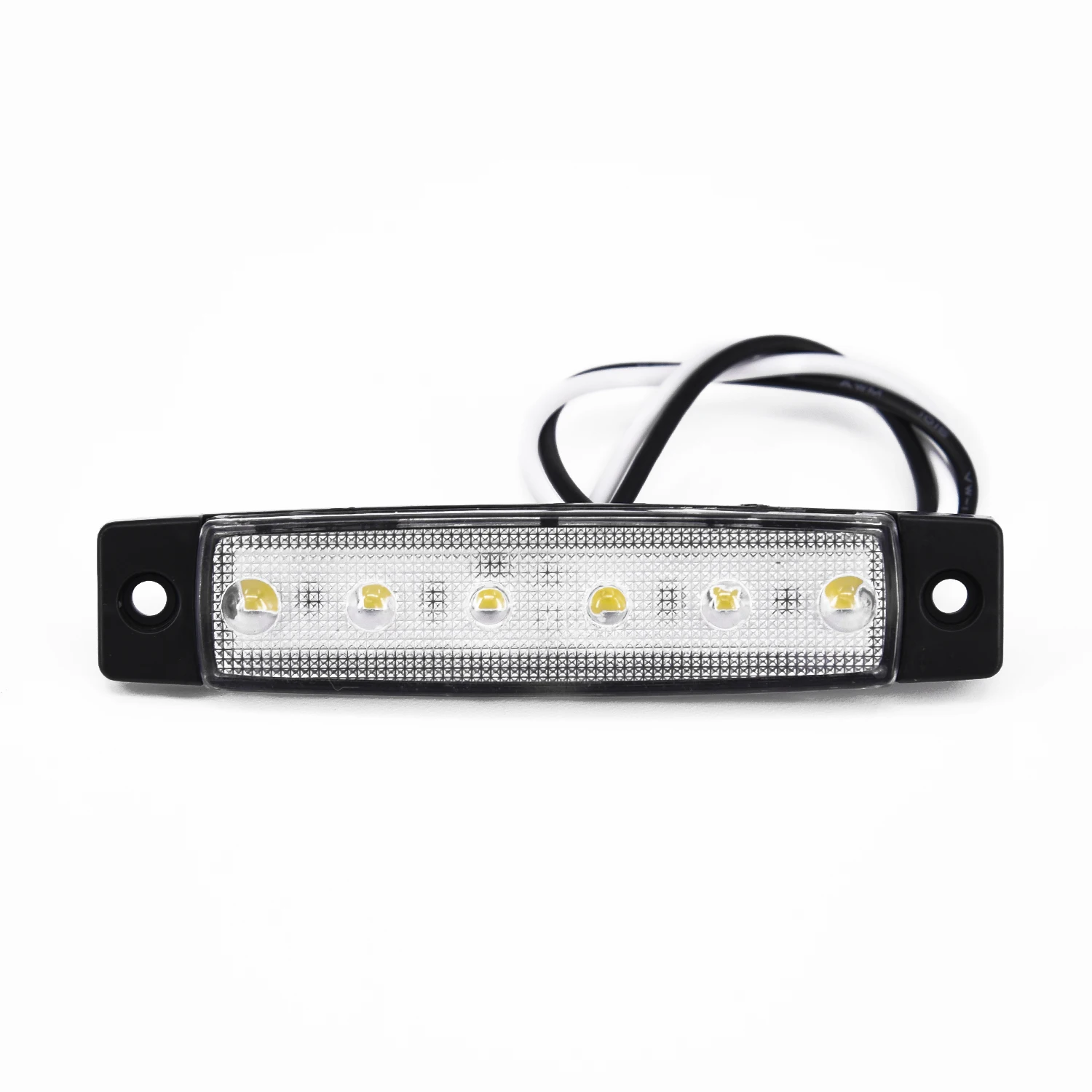 

White 12V 6LEDs Side Marker Light Trailer Truck Boat Bus Lamp RV Clearance
