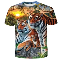 tiger 3d printing t shirt men women children summer fashion short sleeve printed animal t shirt cool tops tees boy girl kids clo