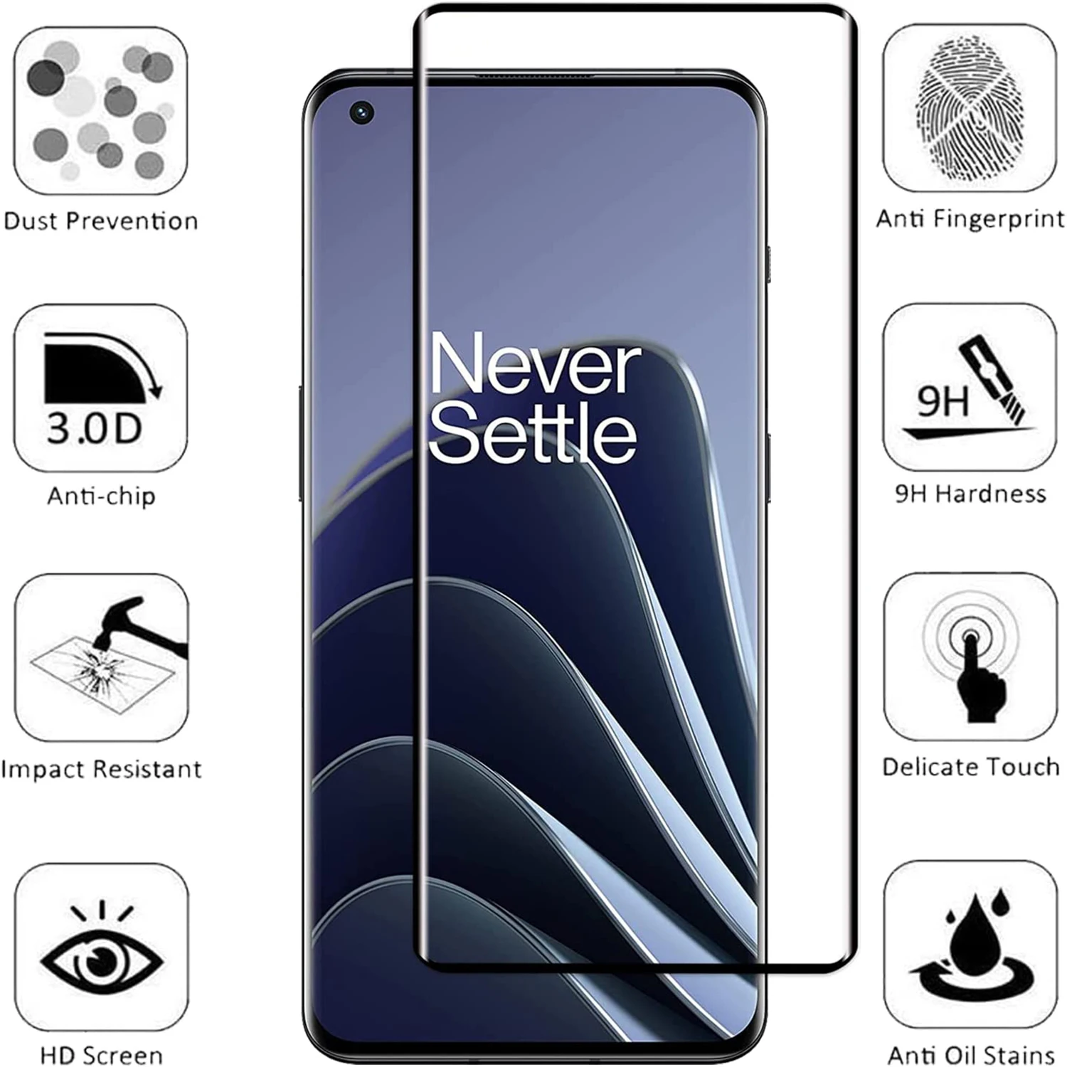 1/4Pcs 3D Screen Protector Glass For OnePlus 10 Pro Tempered Glass Film