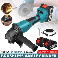 wolike 3 speed cordless angle grinder 125mm100mm brushless electric angle grinder woodworking power tool for 18v makita battery