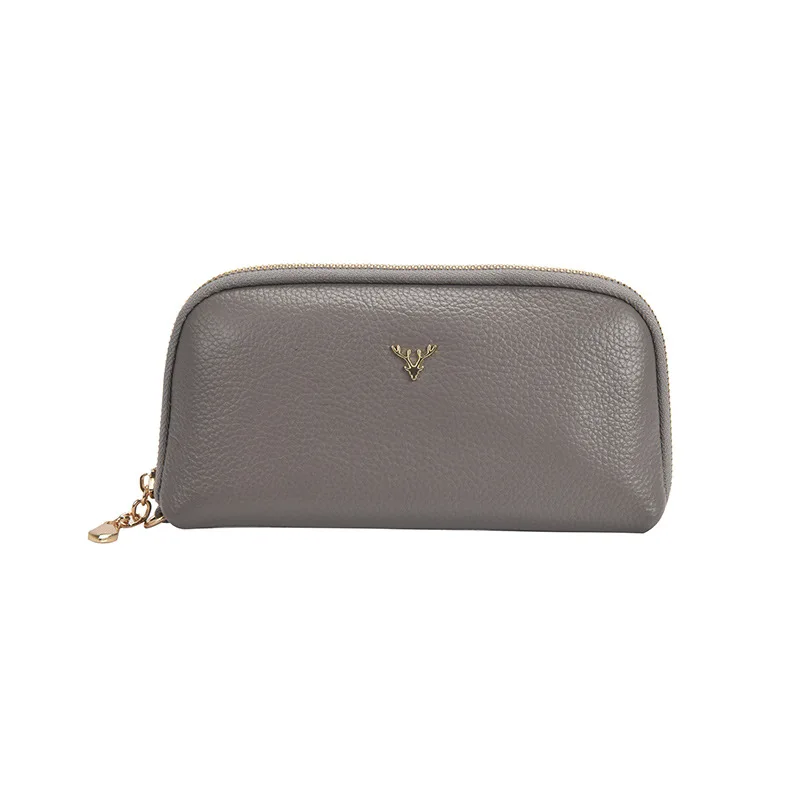 2023 New Fashion Women's  Genuine Leather Wallet Medium Length Cowhide Female Zipper Purses Simple Storage Bag Gifts for Women