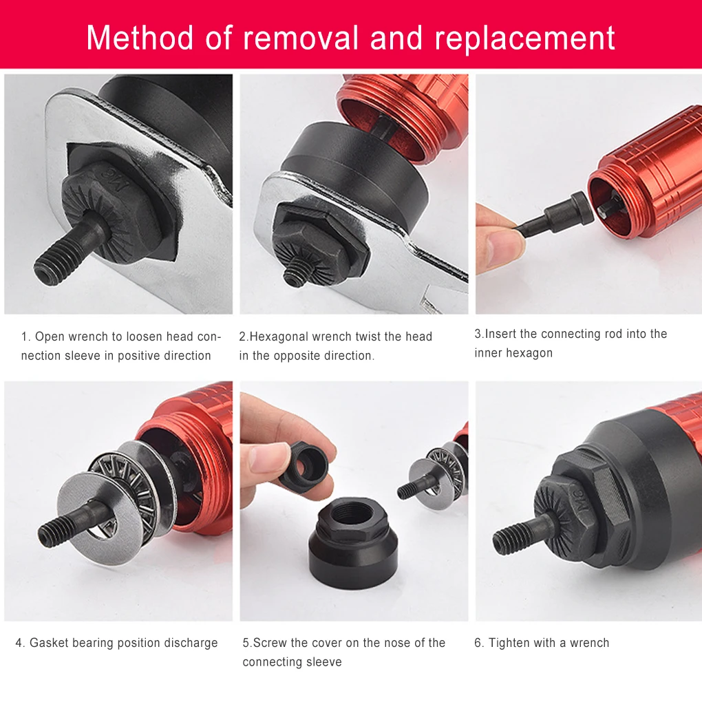 

M3-M8 Handheld Rivet Nut Drill Adapter Set Removable Non-slip Handle Riveting Converter Household Power Tool Accessories