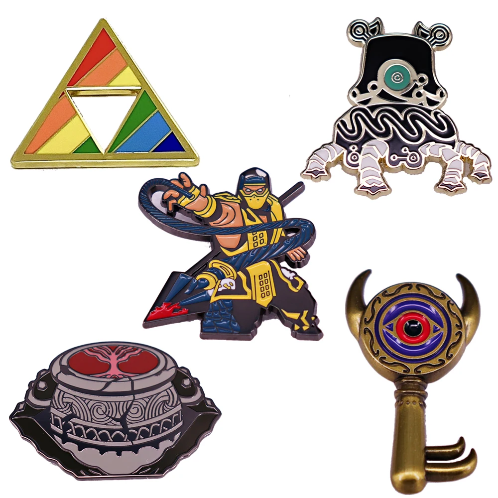 

Game Figure Badges Lapel Pins for Backpacks Metal Enamel Pin Pines Brooches for Women Anime Fashion Jewelry Accessories Gifts