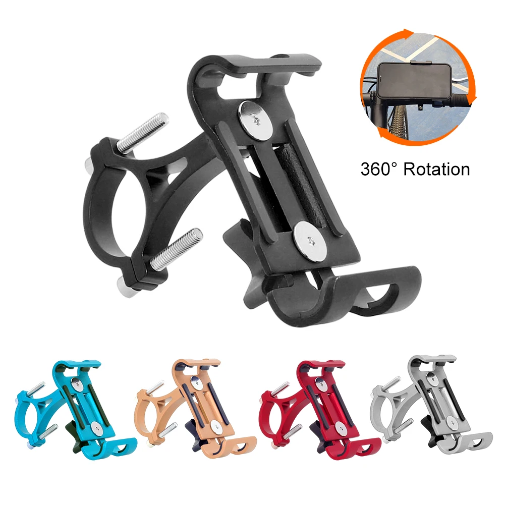 

MTB Road Bike Phone Holder Aluminium Alloy 360 Degree Rotatable Bicycle Phone Mount Racks Cycling Handlebar Phone Stand Bracket
