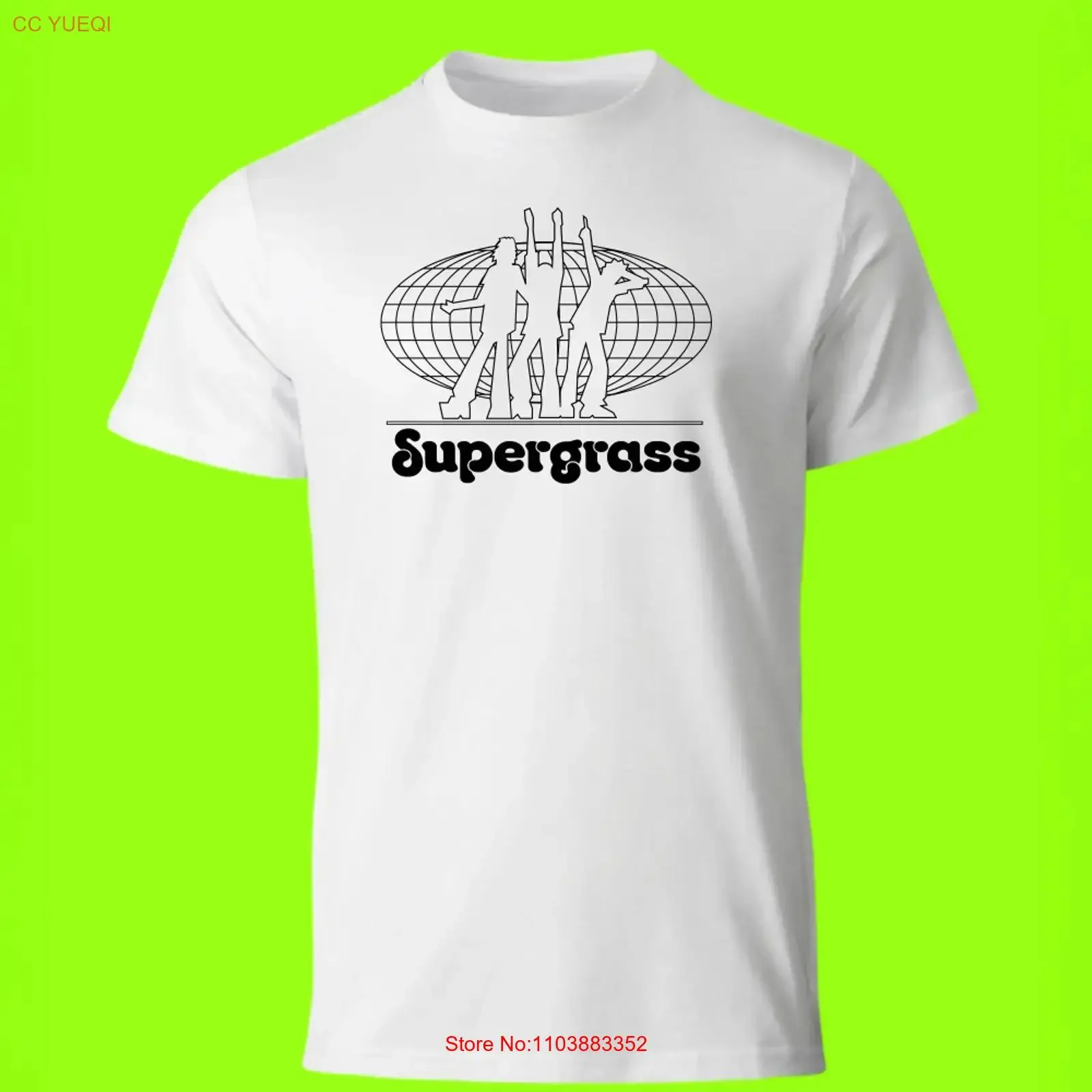 Фото Футболка Supergrass в стиле инди-рок и брит-поп, винтажная, с эффектом потертости, эластичная, удобная, с графическим принтом, унисекс, универсальная. №1