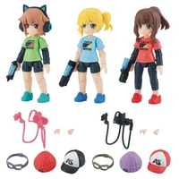 bandai genuine gashapon water pistol shooter girl aqua shooters action figure active joint assembly model toys kids gift