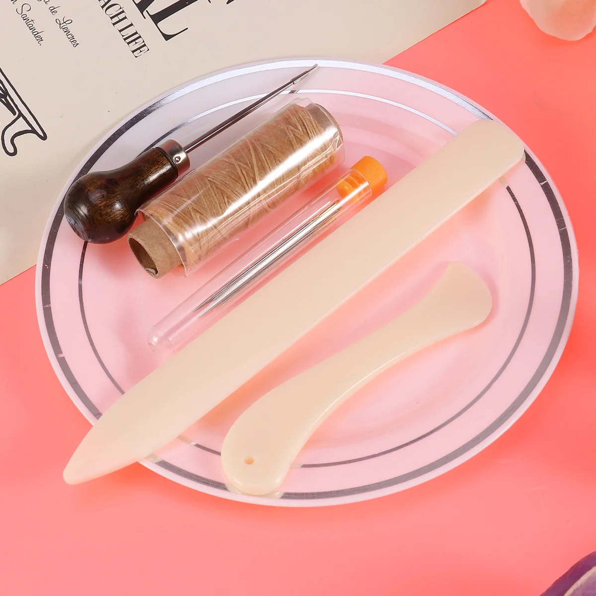 

Bookbinding Tools Kit Paper Set Supplies Book Sewing Folder Binding Bone Creaser Books Tool Thread Starter Needles Hand Eye