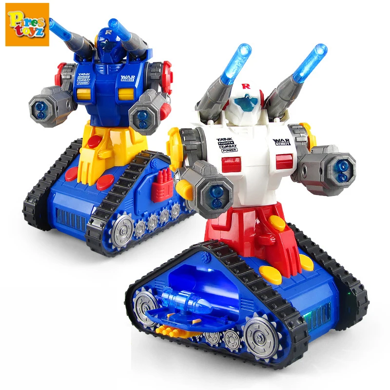 Toddlers Cartoon Robot Model Electric Toys for Kids 2 to 4 Years Old Tank Robot with Light Music Montessori Toys for Children