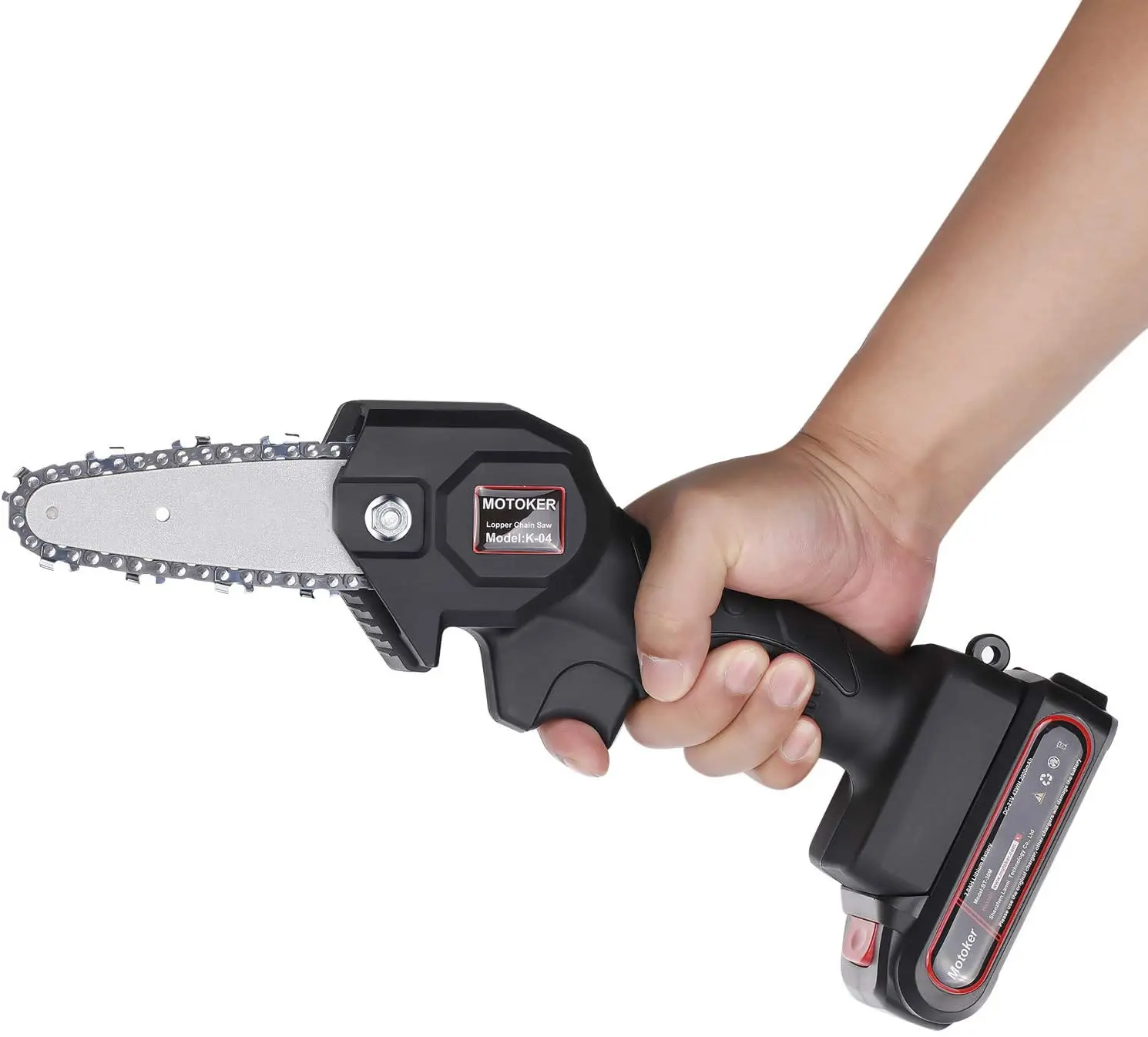 

Аккумуляторная бензопила MOTOKER Lopper, 4-дюймовая Электрическая цепная пила Lopper с литиевой батареей 2 Ач