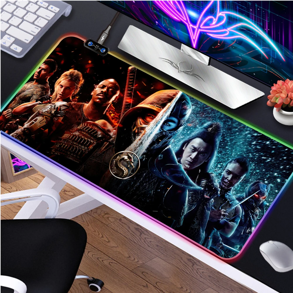 

Mortal Kombat Mouse Pad Kawaii Gaming Accessories Mousepad RGB Anime Mouse Mat Gaming Gamer Mausepad XxL 900X400 Desk Pad LOL