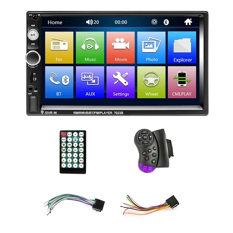 

7 Inch Double Din Car Stereo Audio Bluetooth MP5 Player USB FM Multimedia Radio Support Mobile Phone Synchronization