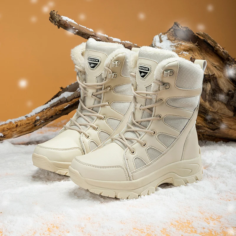 Купи Brand Winter Women's Snow Boots Outdoor Non Slip Sneakers Plush Warm Woman's Waterproof Winter Boots Women Platform Ankle Boots за 2,069 рублей в магазине AliExpress