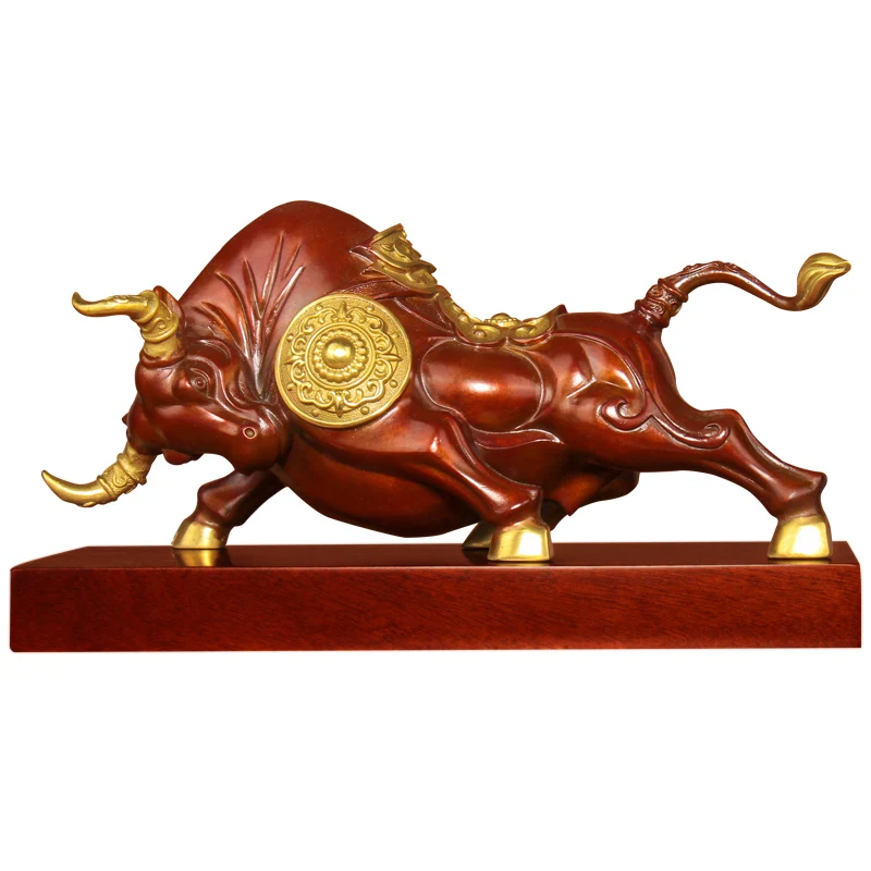 

Niu Zhuan Qiankun All Copper Walker Street Cattle Ornaments Chinese Lucky Golden Arrogant Company Enterprise Gifts