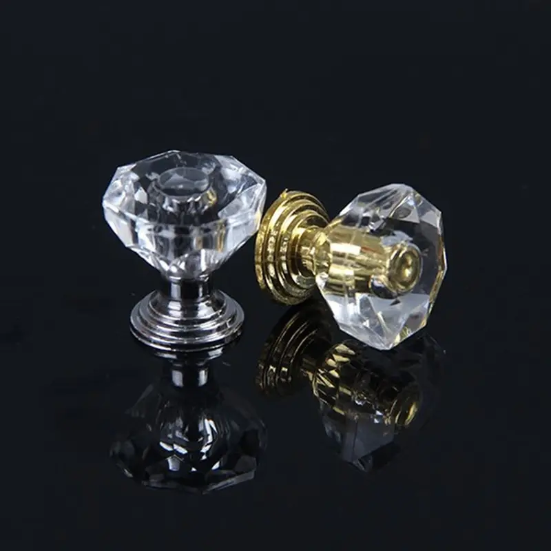 

10Pcs Acrylic Crystal Knobs Cupboard Drawer Pull Handle Door Knob Diamond Shape Cabinet Knob Home Furniture Accessory