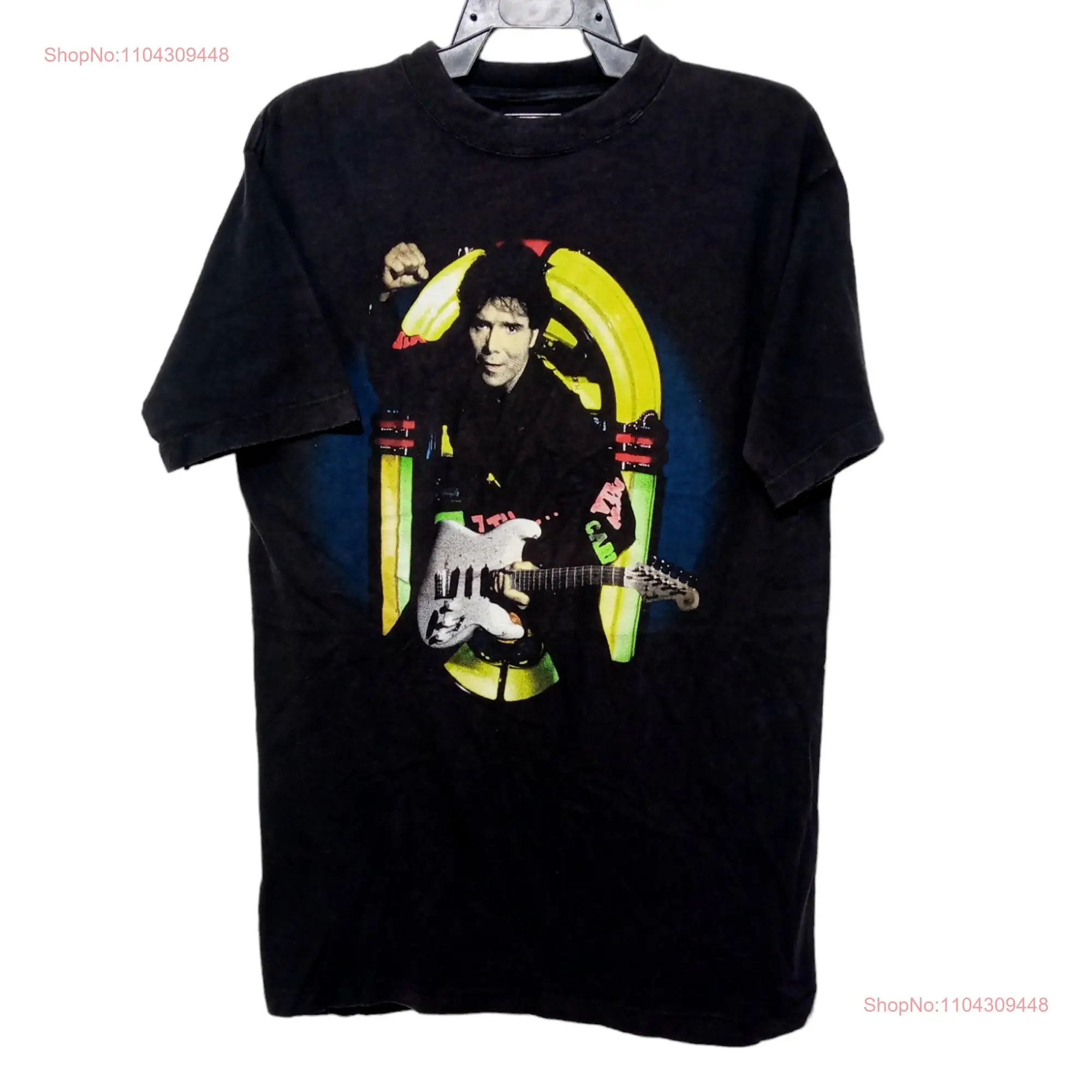 Vintage 90's Cliff Richard British Solo Singer Black Medium T Shirt Famous Actor Country Genre Pop Size M