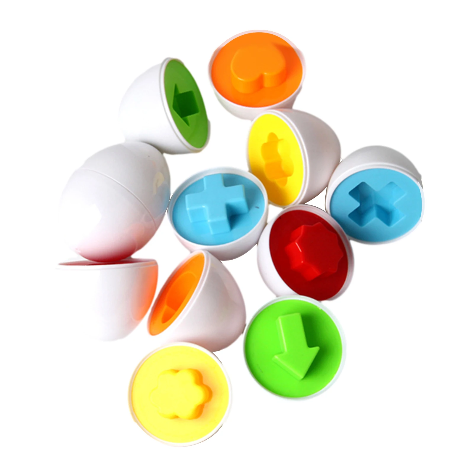 

6pcs Montessori Educational Toys Smart Eggs 3D Puzzle For Children Jigsaw Mixed Shape Tool Color Recognize Shape Match Game