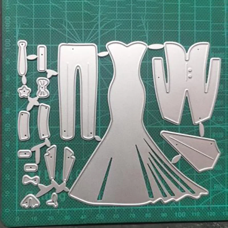 

Couples Suit Wedding Dress Frame Metal Cutting Dies Stencils Die Cut for DIY Scrapbooking Album Paper Card Embossing