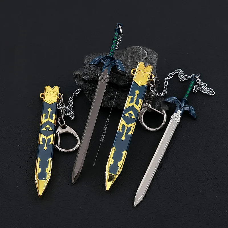 

Tears of The Kingdom Weapon Link Master Sword Keychain 12cm Game Periphery Zelda Metal Weapon Model Sword Gifts Toys for Boys