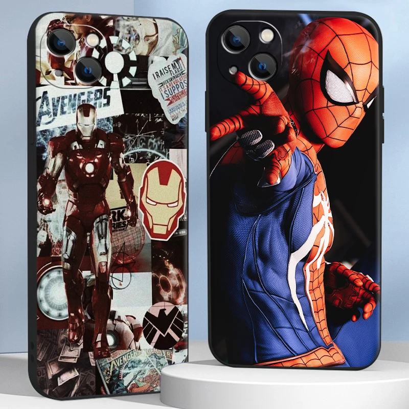 

Marvel Iron Man Spiderman Phone Cases For iPhone 11 12 Pro MAX 6S 7 8 Plus XS MAX 12 13 Mini X XR SE 2020 Soft TPU Funda
