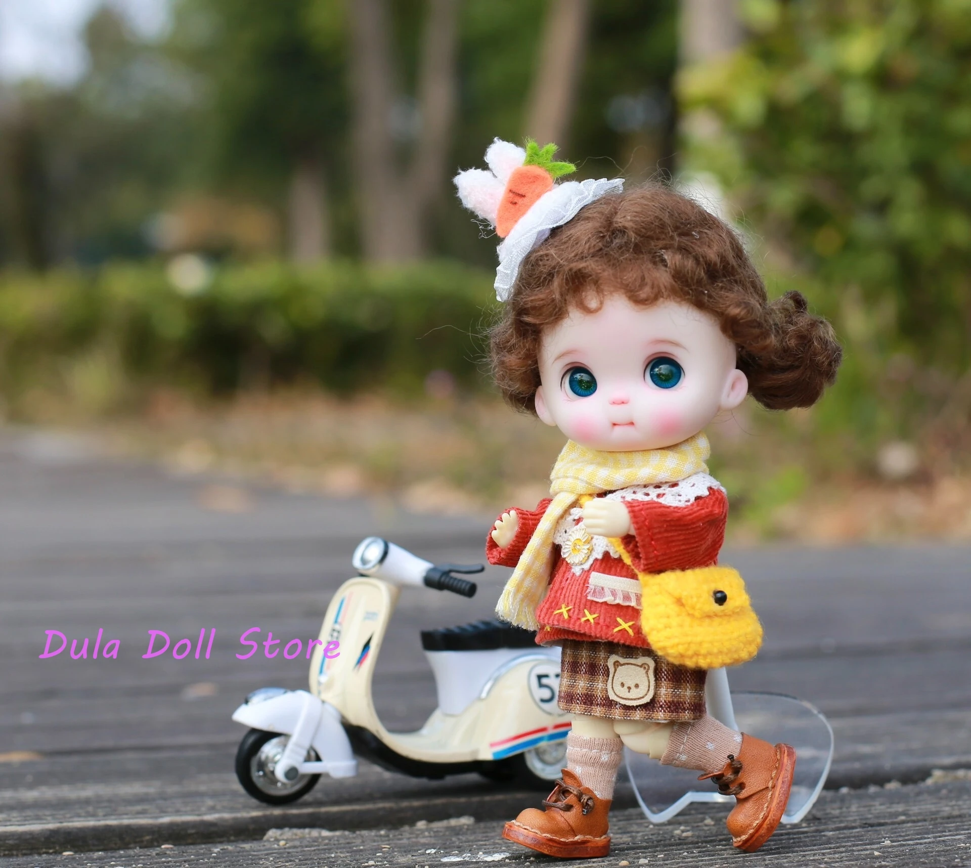 Фото S Dula Doll Одежда Заколка для волос с кроличьими ушками, комплект пальто для куклы ob11 GSC №1