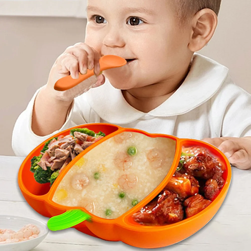 Присоска Тыква Обеденная тарелка Детская посуда Разделенные тарелки из