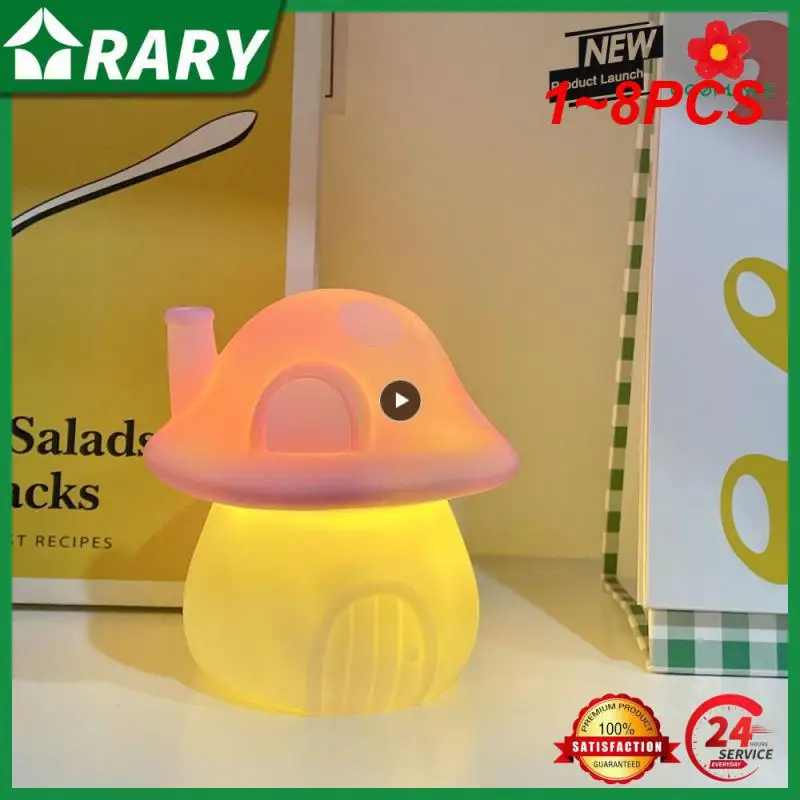 

1~8PCS Creative Mushroom Night Light 1.5w Bedroom Decoration Bedside Lamp Atmosphere Cute Living Room Decor Atmosphere Light