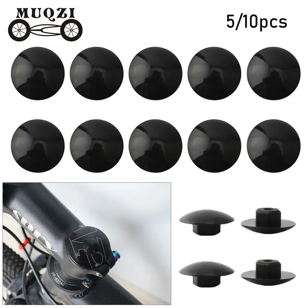 5/10pcs Bicycle Headset Cap Waterproof Dustproof M6 Screw MTB Bike Stem Top Cover Bike Headsets Carbon Top Caps With Bolts Parts