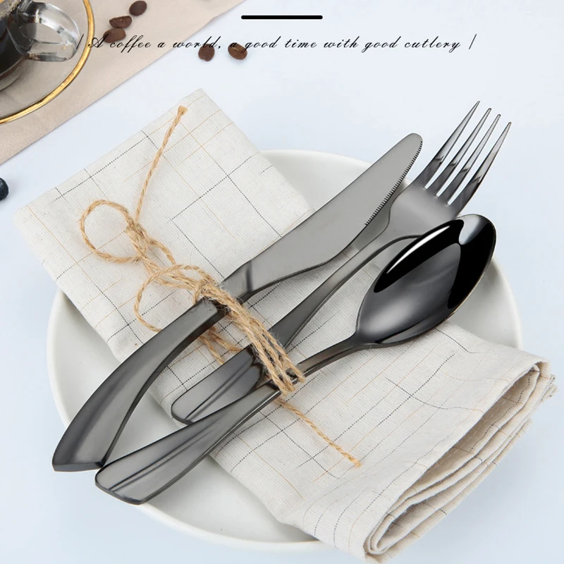 Tableware Sets Stainless Steel Cutlery Set 24 Piece Silverware Dinnerware Full Dinner Complete Service Utensil |