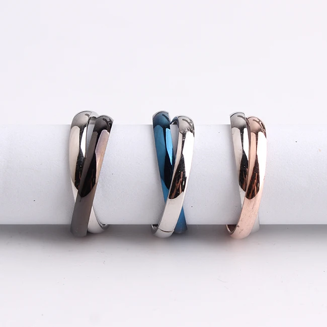 

Double circle Buckle 316L Stainless Steel finger rings for men women wholesale