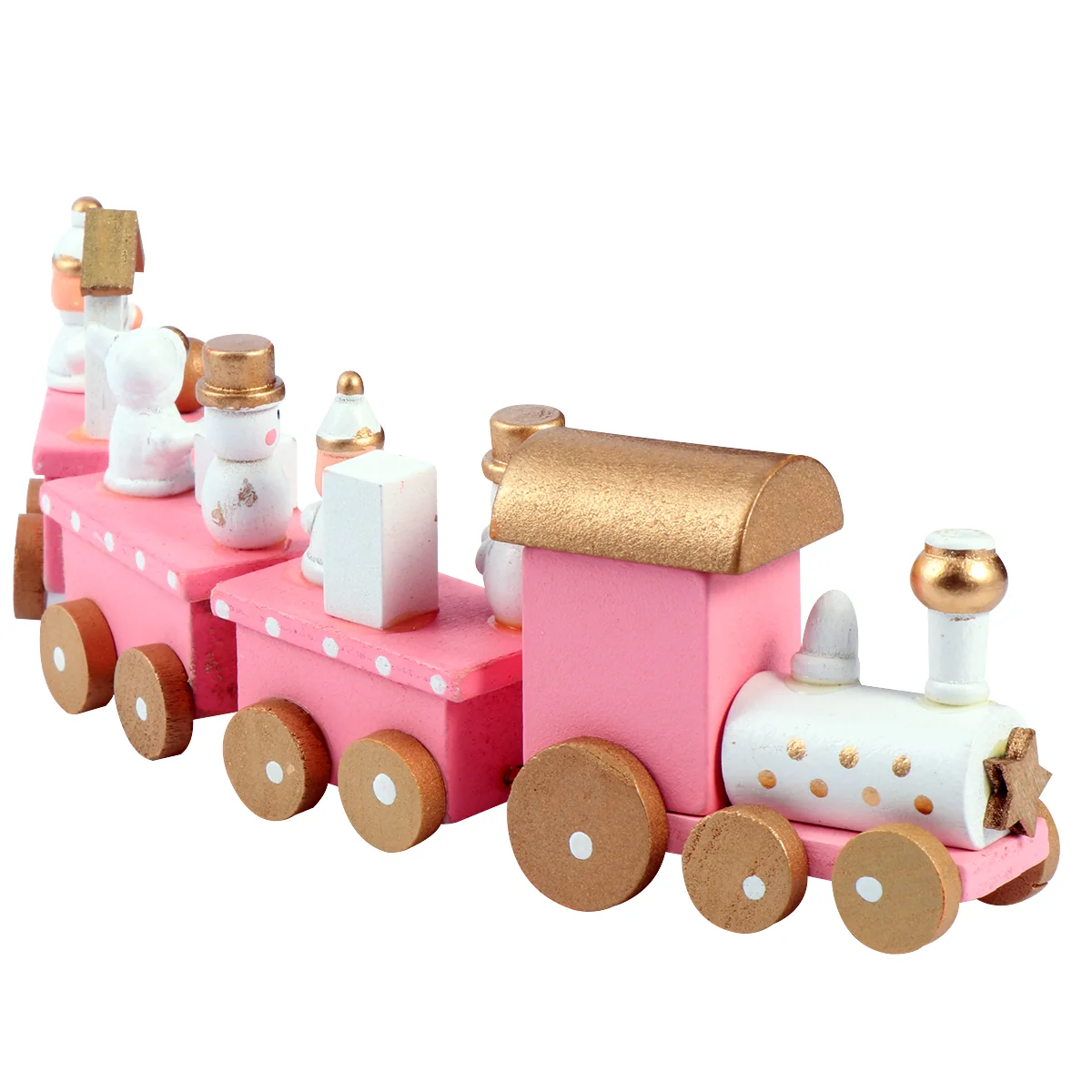 

Mini Train Miniture Decoration Wood Adornment Desktop Train Set Mini Wooden Train Set Polar Express Train Miniatures