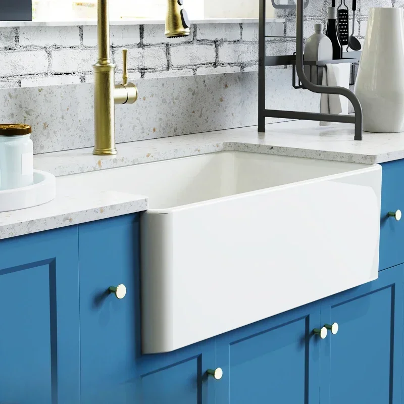 Предварительно Встраиваемая полураковина открытая кухонная керамическая