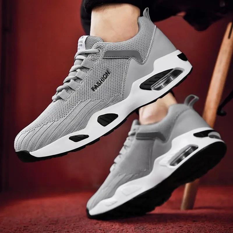 

Large Size Summer Air Cushion Men's Shoes Sport Mens Sports Shoes Men Running Shoes Man Sneakers Male Gray Fitness Gym GMD-0567