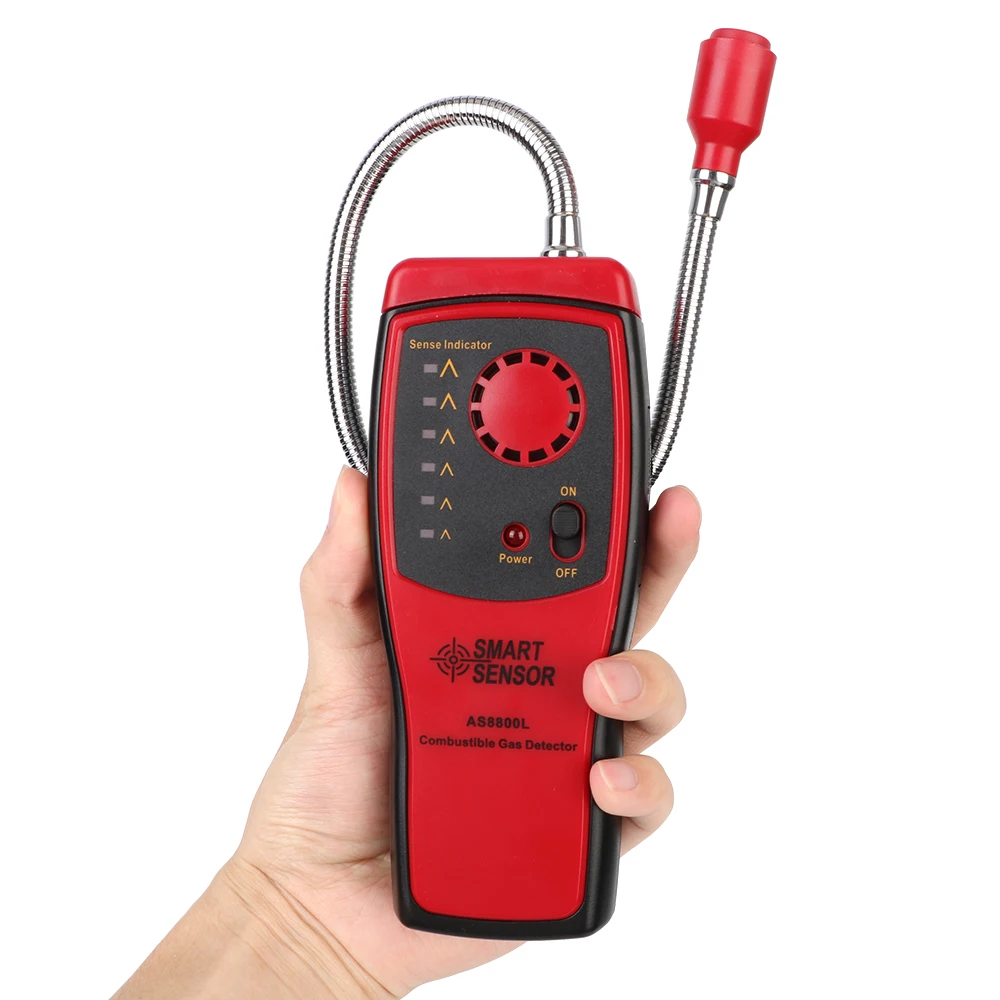 

With Sound and Light Alarm Leak Location Determine Meter AS8800L Combustible Gas Detector Flammable Gas Analyzer Handheld