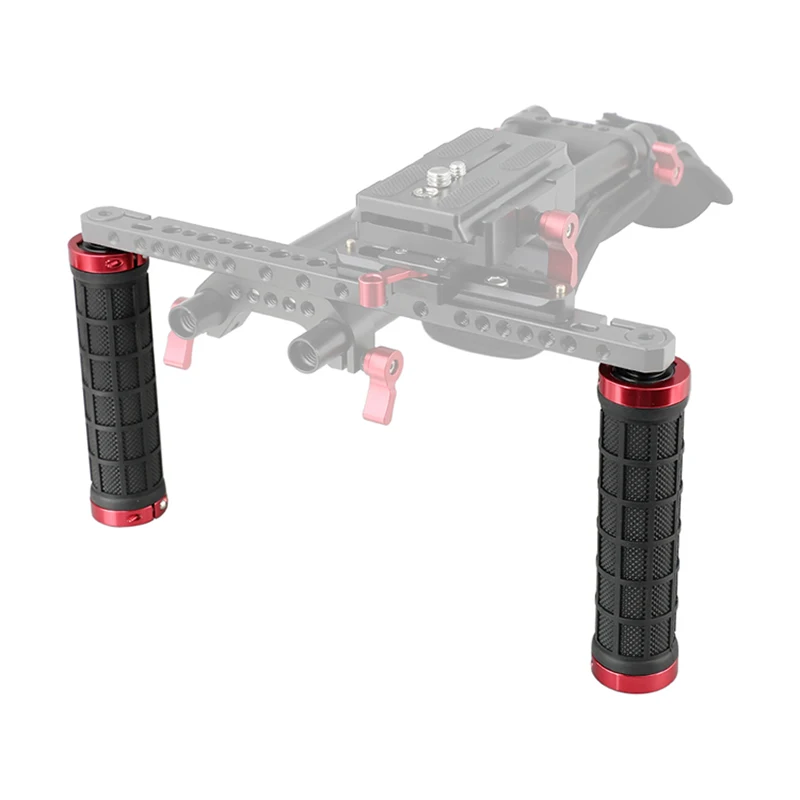 

Kayulin Rubber Hand Grip With 15mm Rod & 1/4"-20 Mounting Points For DSLR Camera Shoulder Mount Rig