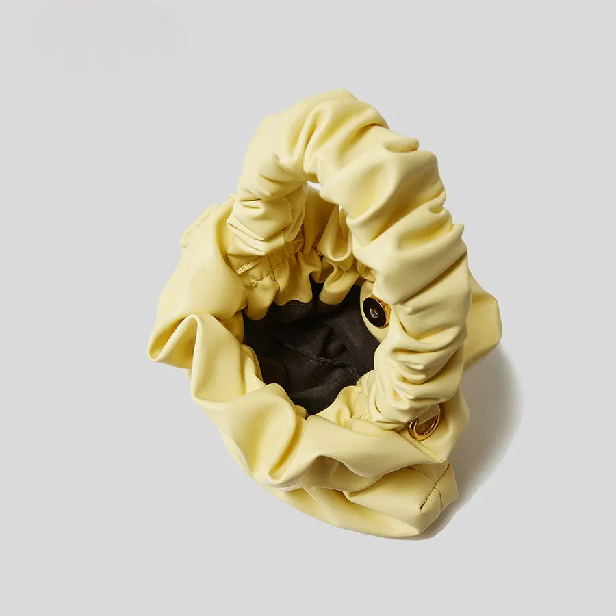 Spring and Summer  Soft PU Fold Cloud Bag Female  Irregular Bucket Bag Fashion Simple Shoulder Purses And Handbags