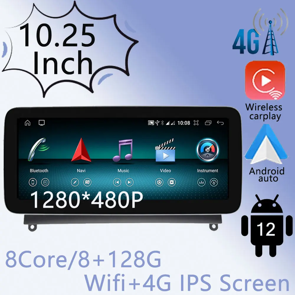 

Android 12.0 For Mercedes Benz W204 S204 2008-2010 10.25'' IPSTouch Screen System Carplay Auto Stereo GPS Navigation Video Radio
