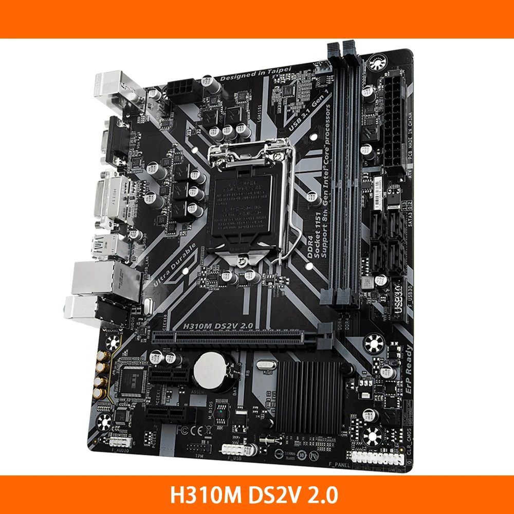 

For Gigabyte Desktop Motherboard H310M DS2V 2.0 LGA1151 H310 2*DDR4 DIMM Slots 32GB 4*SATA 3.0 Ports Micro ATX High Quality