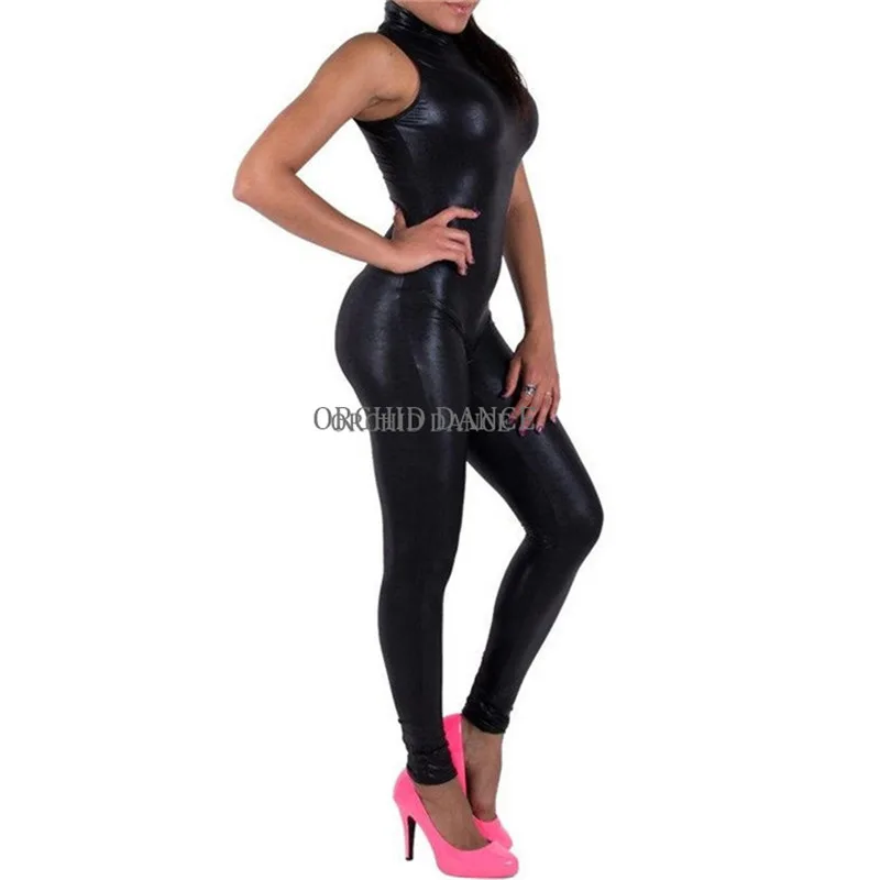 

Hot Sale Shiny Metallic Sexy Sleeveless Dance Gymnastics Sexy Unitards